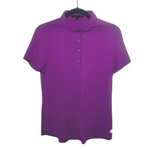 GREYSON Women's Purple Short Sleeve Polo Shirt Wolf Logo Golf Athletic M Golf